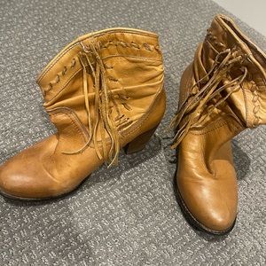 Western fringed booties. Size 8.5